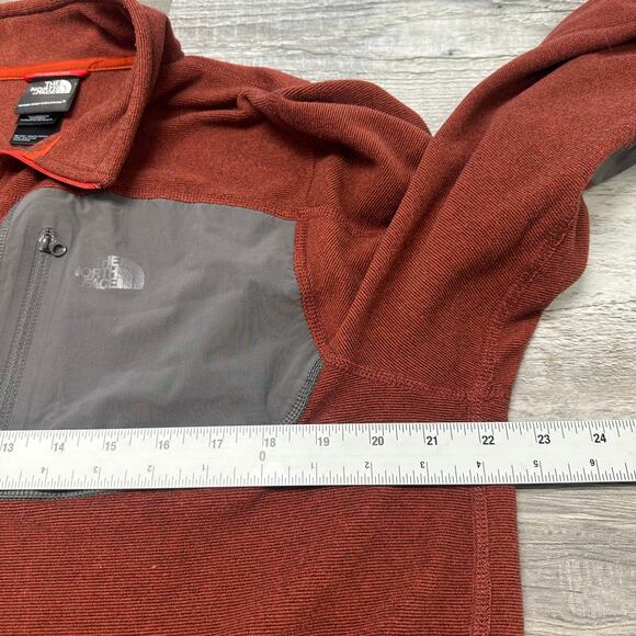 The North Face Polartec Sweatshirt Fleece Red Mens L Knit Collared Sweater TNF - Picture 6 of 10